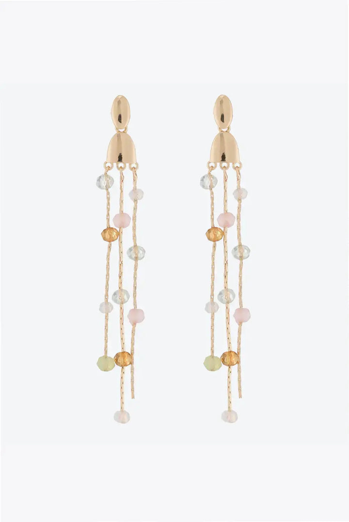 LOVCIA Beaded Long Chain Earrings