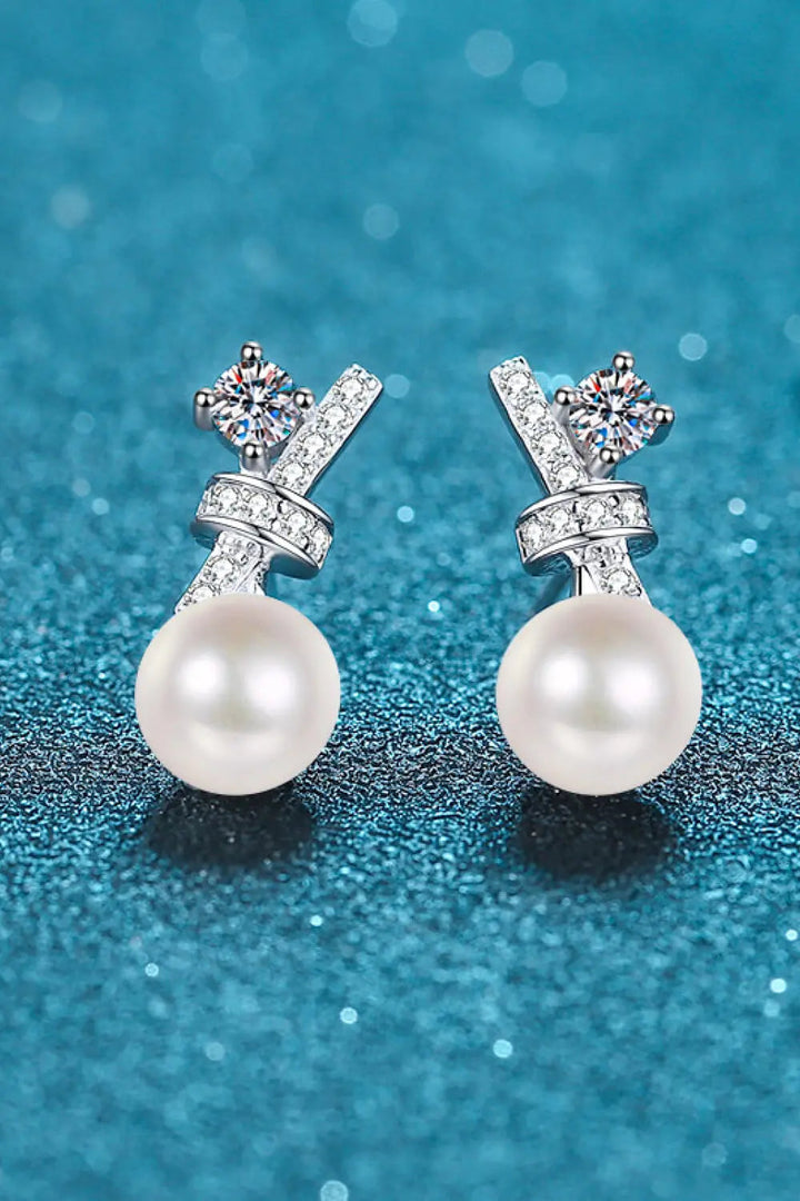 Pearl Moissanite Stud Earrings LOVCIA