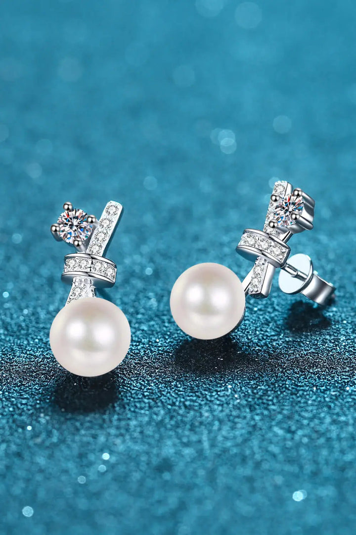 Pearl Moissanite Stud Earrings LOVCIA