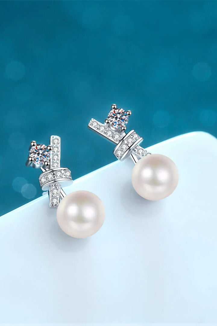 Pearl Moissanite Stud Earrings LOVCIA