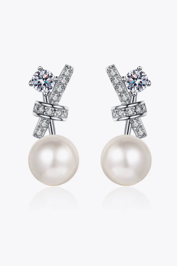 Pearl Moissanite Stud Earrings LOVCIA