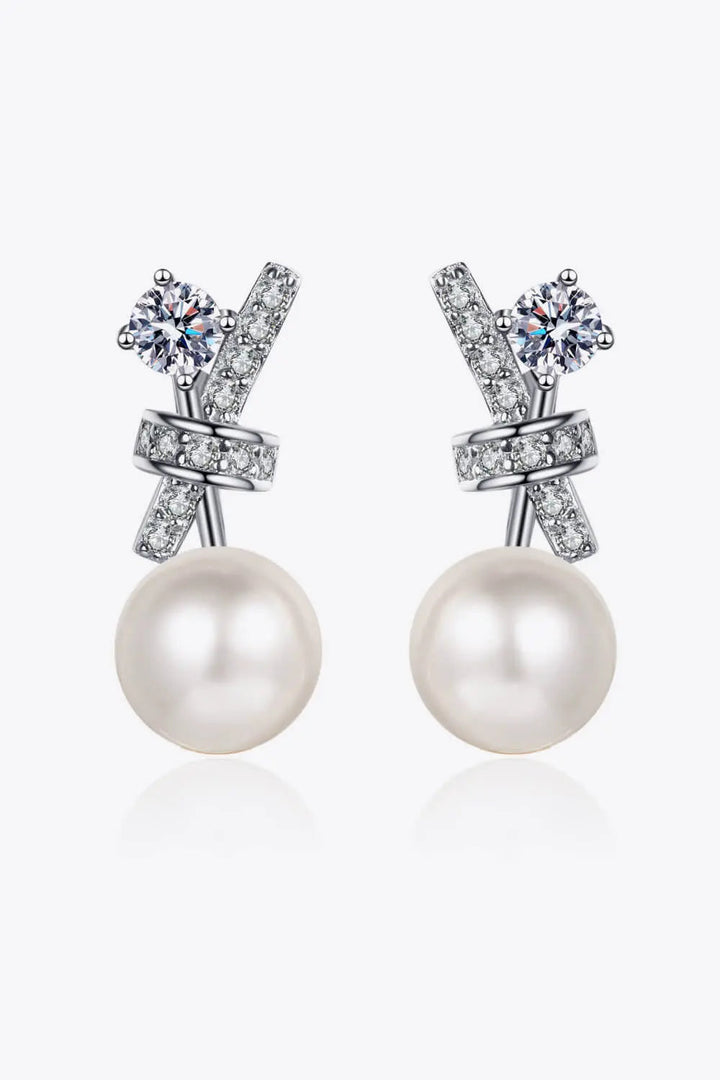 Pearl Moissanite Stud Earrings LOVCIA