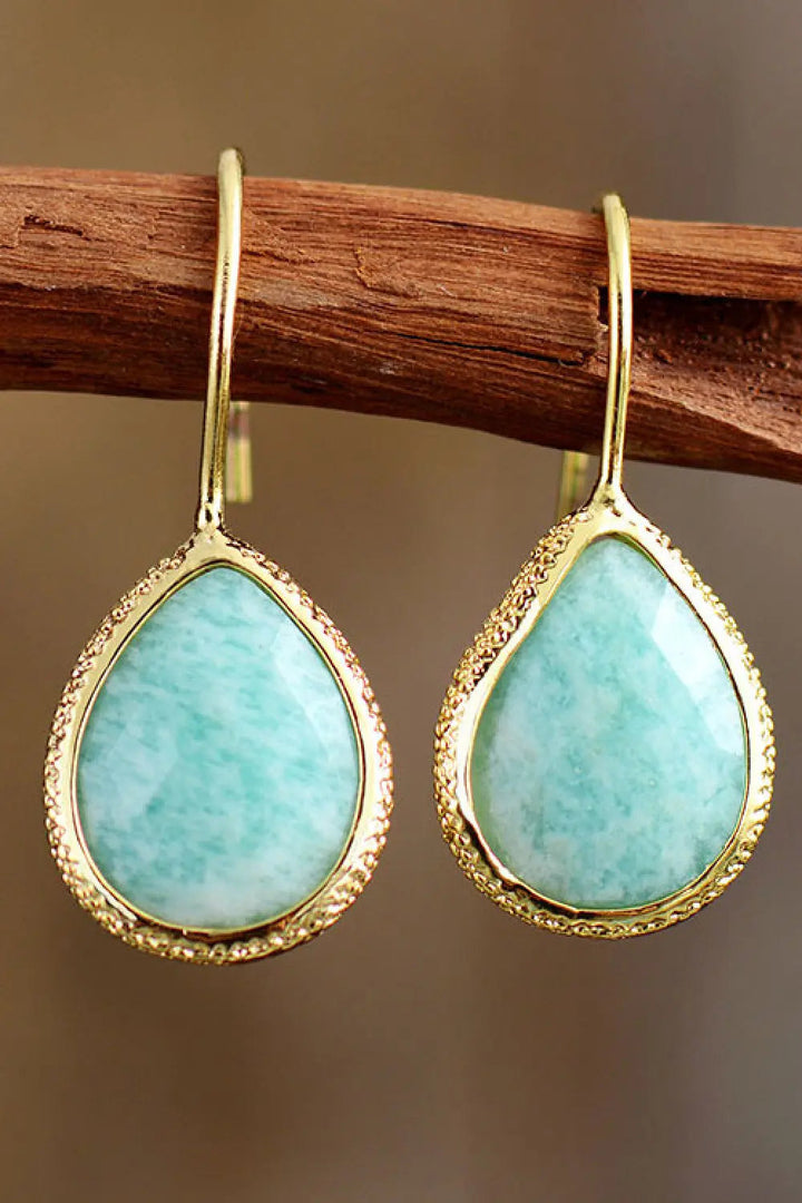 Handmade Natural Stone Teardrop Earrings LOVCIA