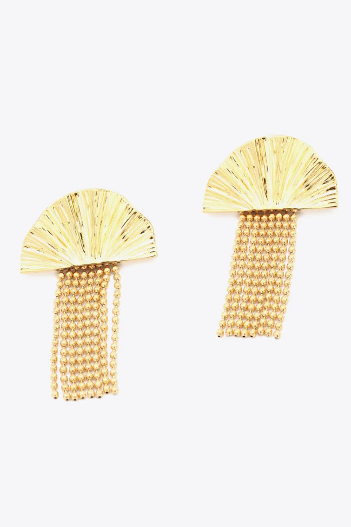 18K Gold Plated Fan Fringe Dangle Earrings LOVCIA