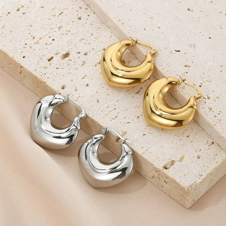 Stainless Steel Hinged Hoop Earrings LOVCIA