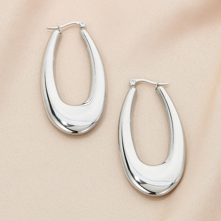 Stainless Steel Hinged Hoop Earrings LOVCIA