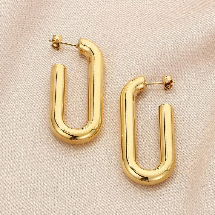 Stainless Steel Hinged Hoop Earrings LOVCIA