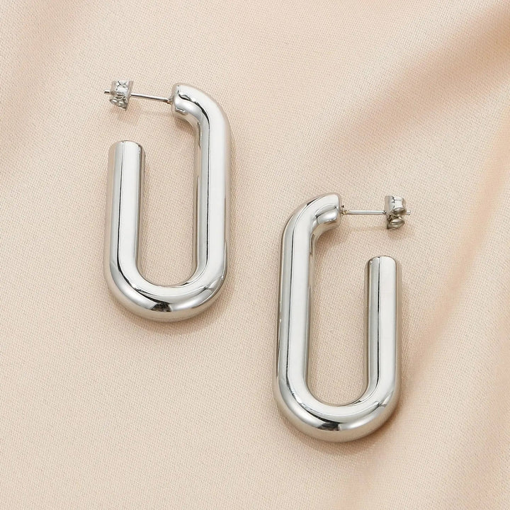 Stainless Steel Hinged Hoop Earrings LOVCIA