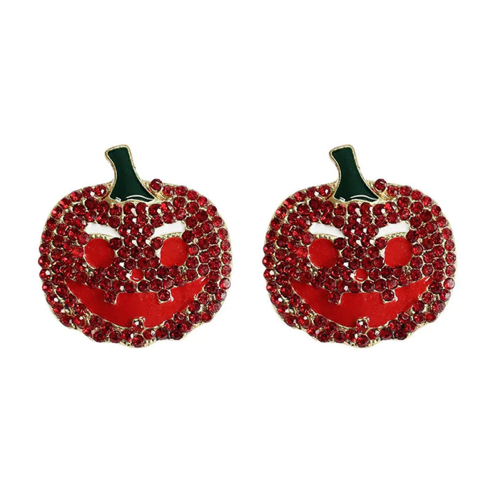 Demon Pumpkin Rhinestone Alloy Earrings LOVCIA