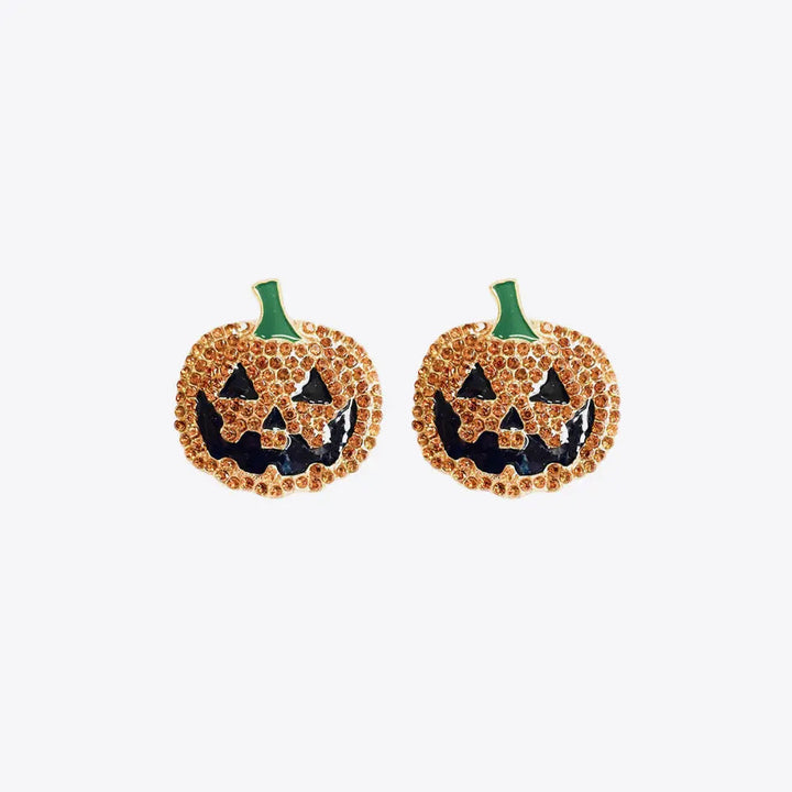 Demon Pumpkin Rhinestone Alloy Earrings LOVCIA