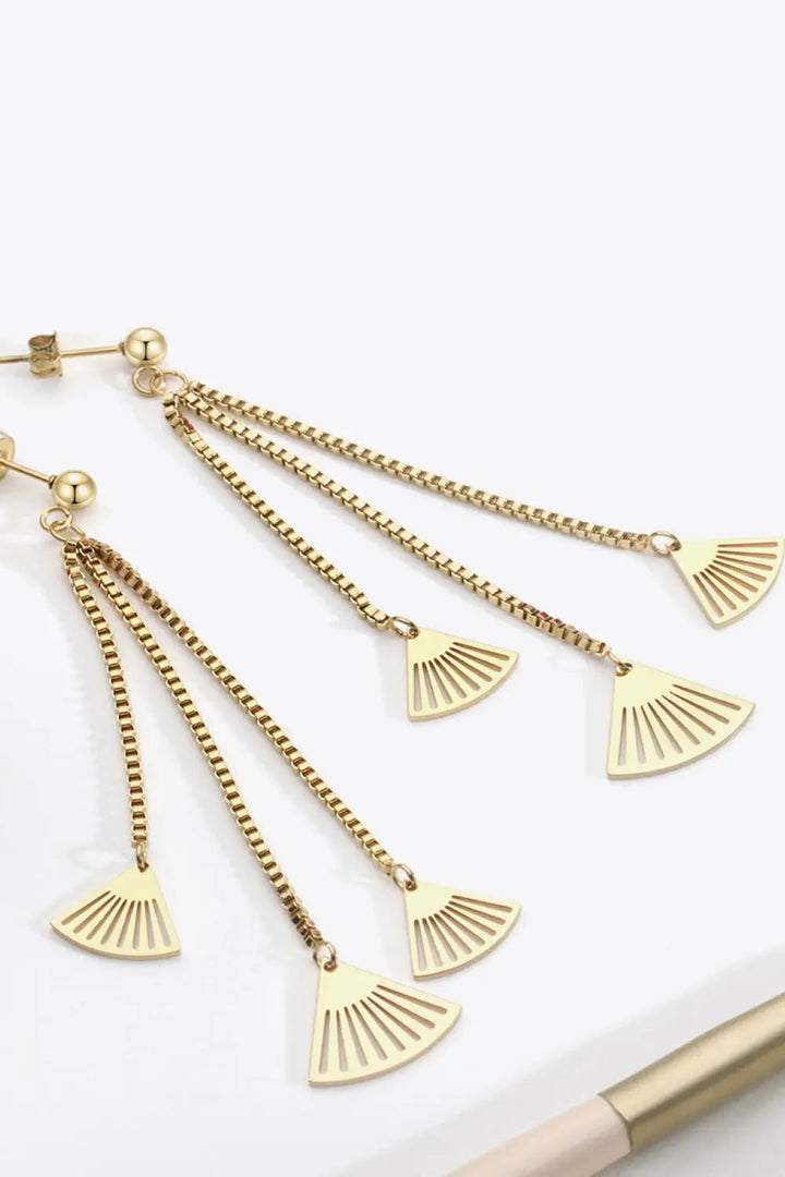 18K Gold Plated Stainless Steel Fringe Earrings LOVCIA