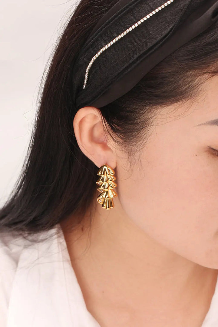 So Gorgeous 18K Gold-Plated Rhinestone Earrings LOVCIA