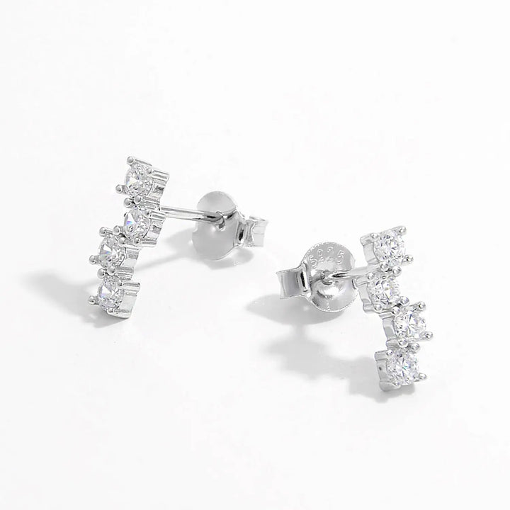 925 Sterling Silver Inlaid Zircon Stud Earrings LOVCIA