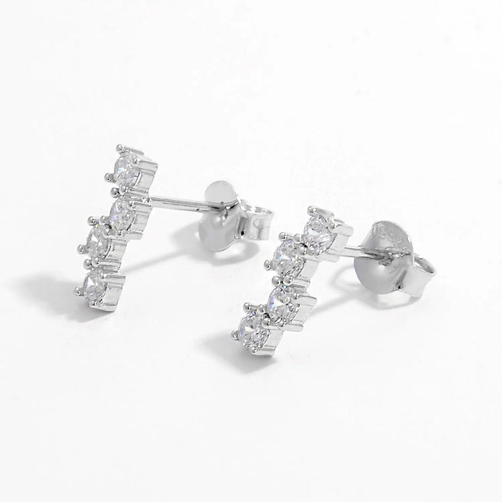 925 Sterling Silver Inlaid Zircon Stud Earrings LOVCIA