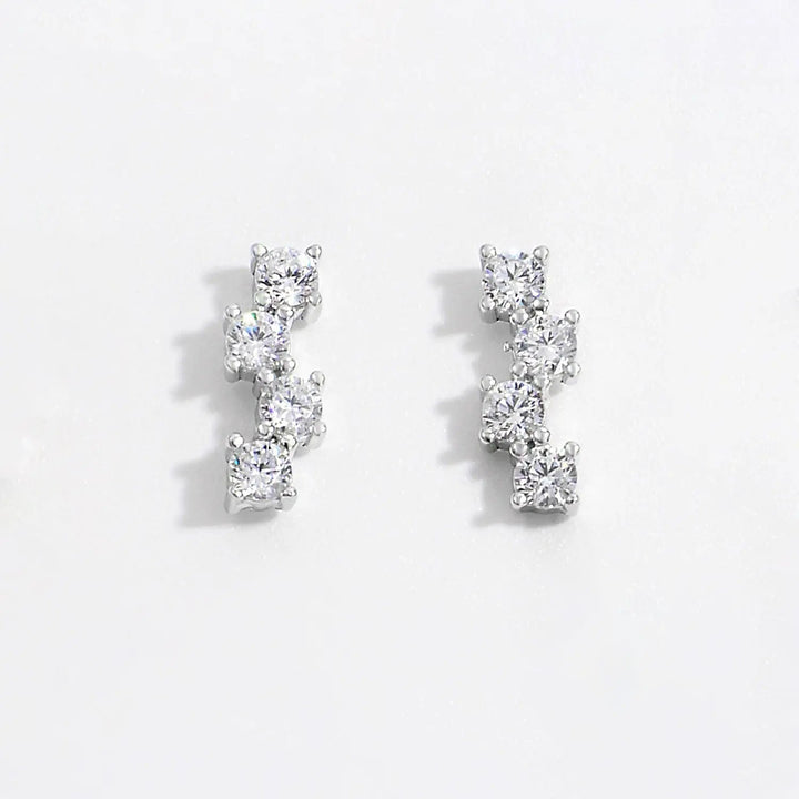 925 Sterling Silver Inlaid Zircon Stud Earrings LOVCIA