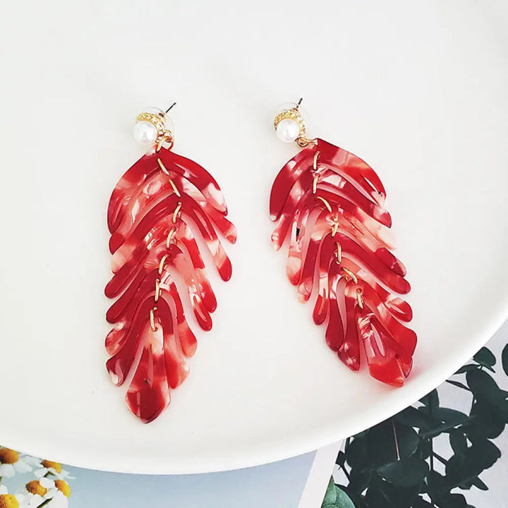 Leaf Shape Dangle Earrings LOVCIA