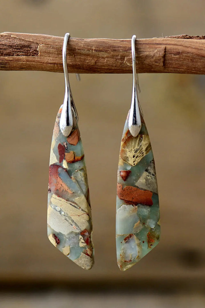 Handmade Natural Stone Dangle Earrings LOVCIA