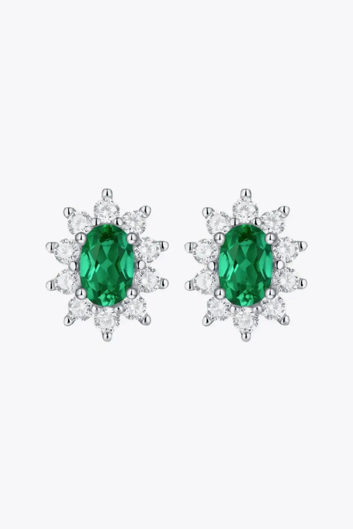 LOVCIA 1 Carat Lab-Grown Emerald Stud Earrings