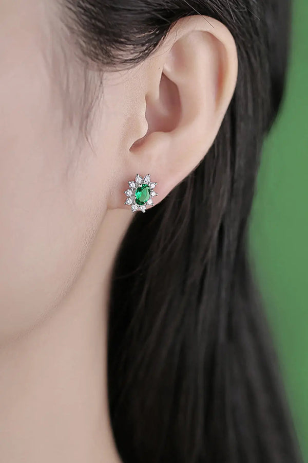 1 Carat Lab-Grown Emerald Stud Earrings LOVCIA