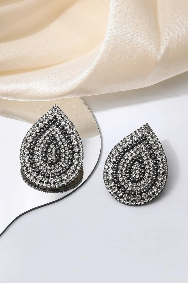 Wonderful Life Inlaid Cubic Zirconia Teardrop Stud Earrings LOVCIA