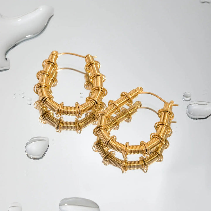 Gold-Plated Stainless Steel Hoop Earrings LOVCIA