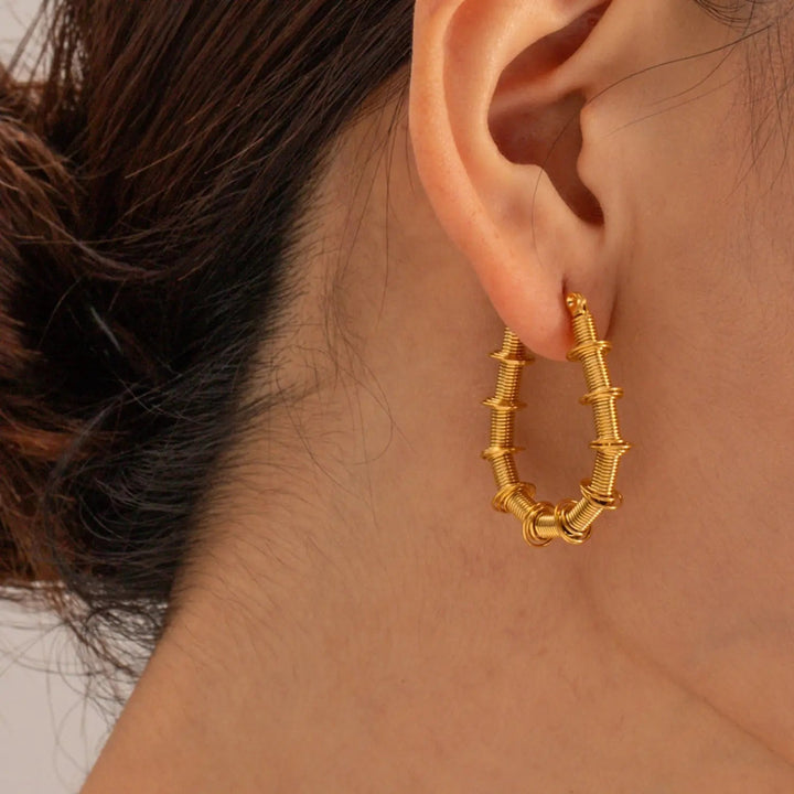 Gold-Plated Stainless Steel Hoop Earrings LOVCIA