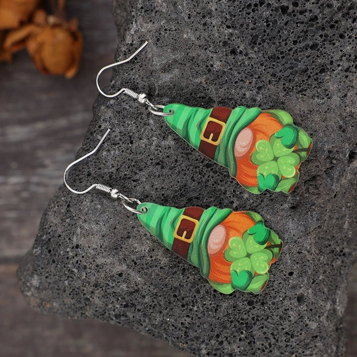 Wooden Alloy Dangle Earrings LOVCIA