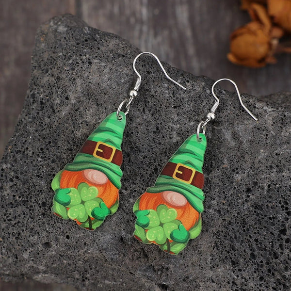 Wooden Alloy Dangle Earrings LOVCIA