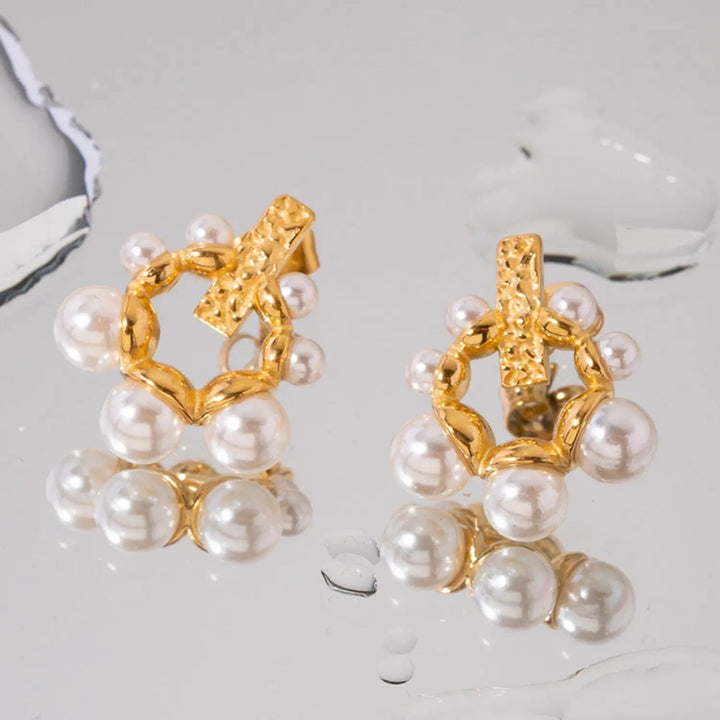 Irregular 18K Gold-Plated Pearl Earrings LOVCIA