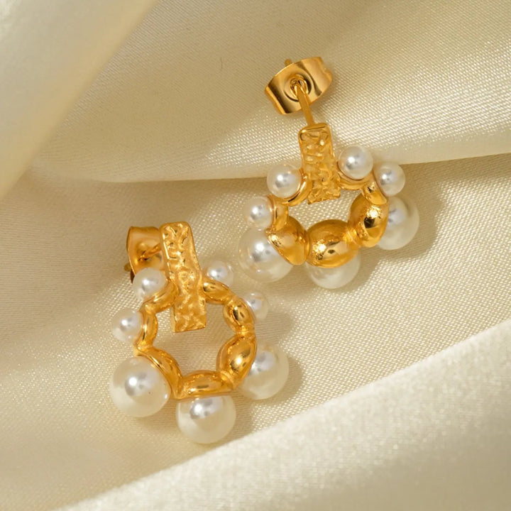 Irregular 18K Gold-Plated Pearl Earrings LOVCIA