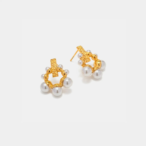 Irregular 18K Gold-Plated Pearl Earrings LOVCIA