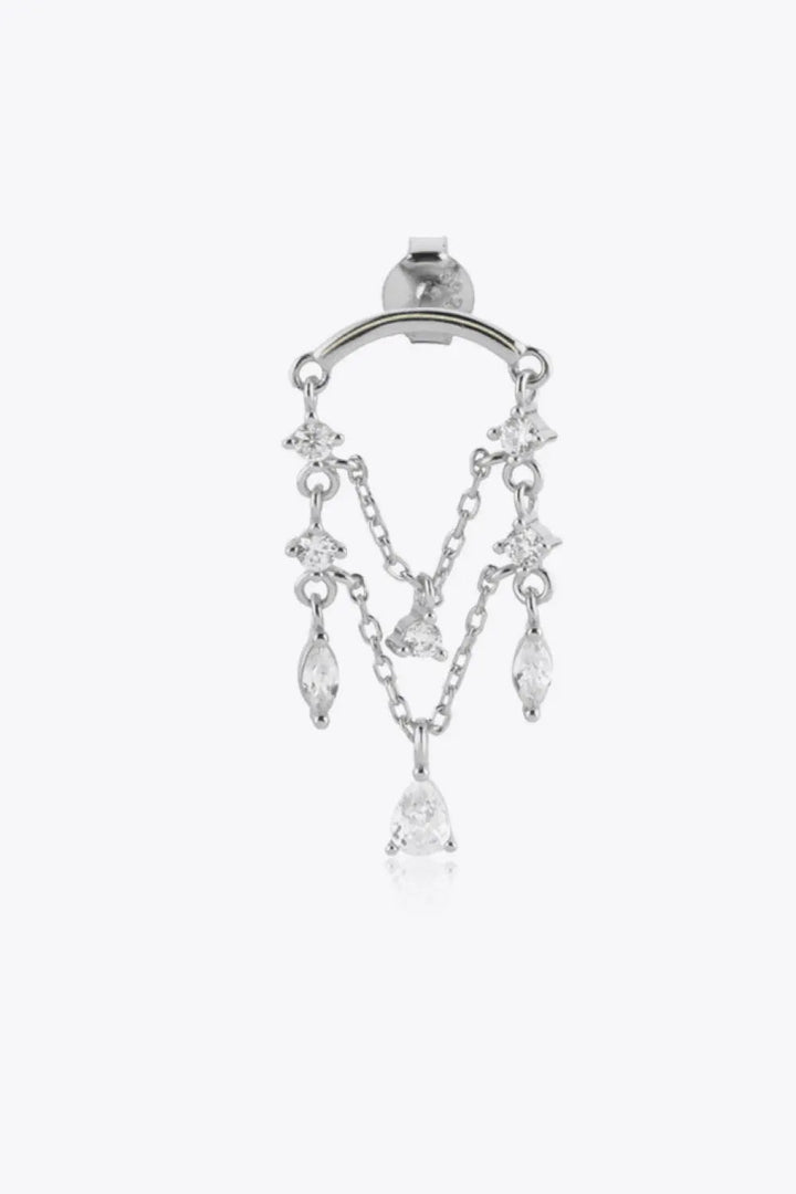 Zircon 925 Sterling Silver Single Chandelier Earring LOVCIA