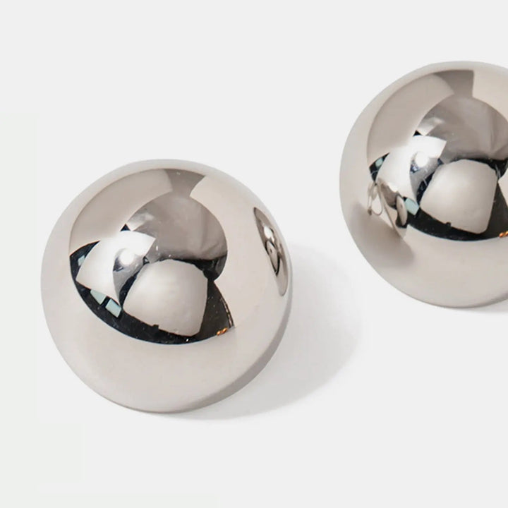 Hemispherical Stainless Steel Clip On Earrings LOVCIA