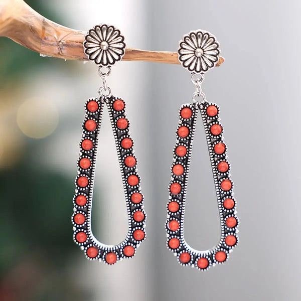 LOVCIA Alloy Beaded Teardrop Earrings