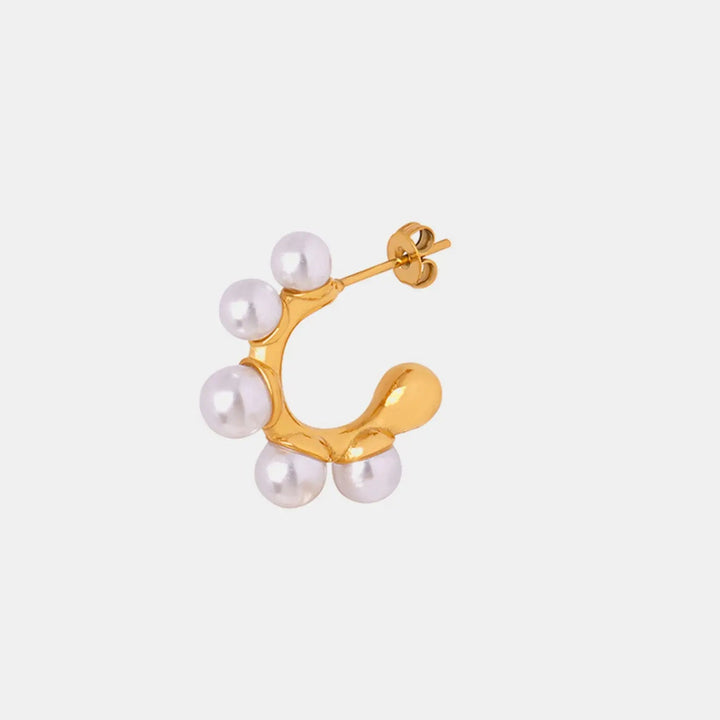 Synthetic Pearl 18K Gold-Plated Earrings LOVCIA