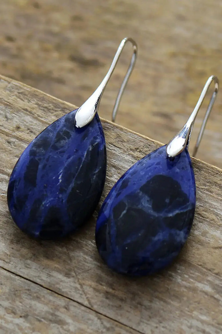 LOVCIA Natural Stone Teardrop Earrings