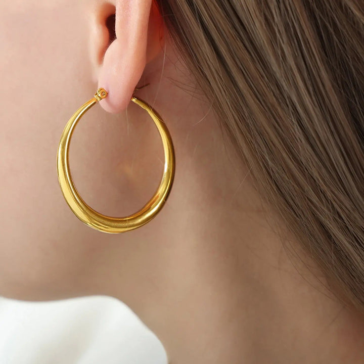 18K Gold-Plated Hoop Earrings LOVCIA