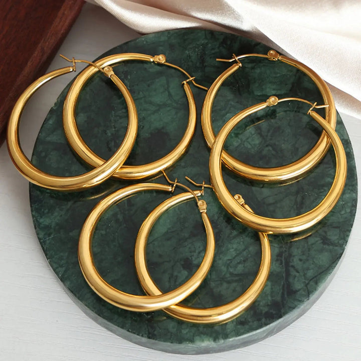 18K Gold-Plated Hoop Earrings LOVCIA