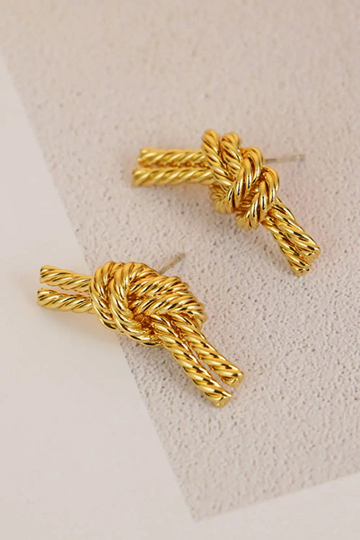 18K Gold Plated Twisted Earrings LOVCIA