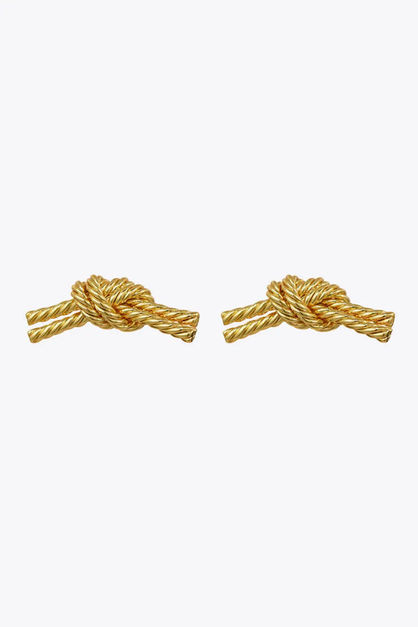 18K Gold Plated Twisted Earrings LOVCIA