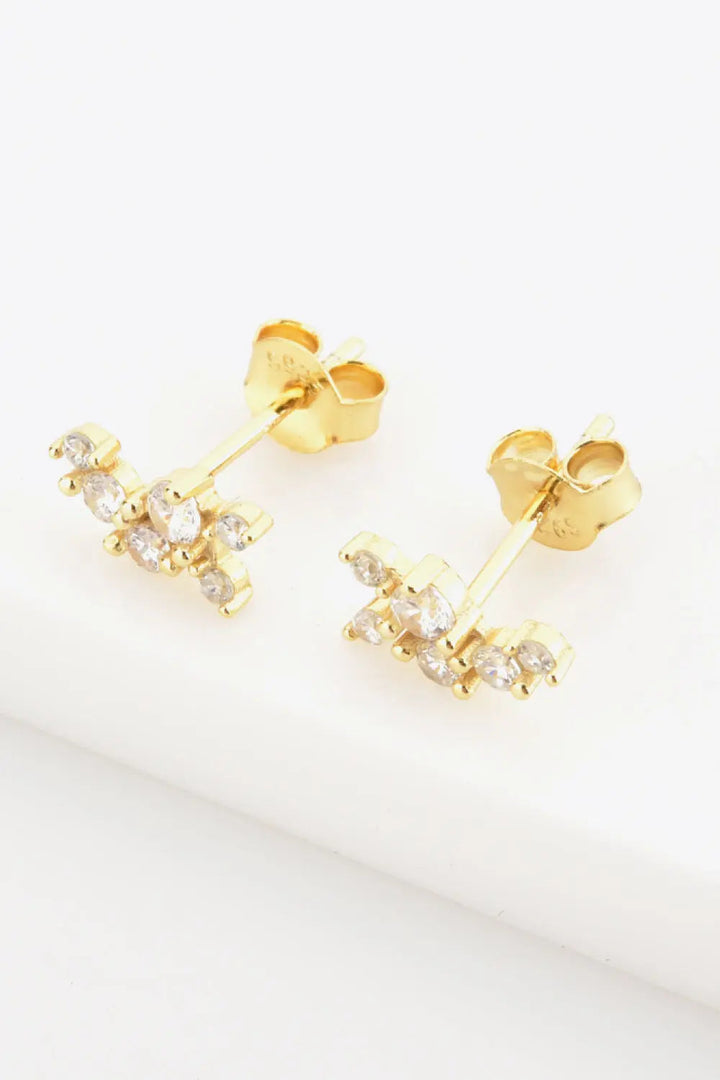 Zircon 925 Sterling Silver Stud Earrings LOVCIA