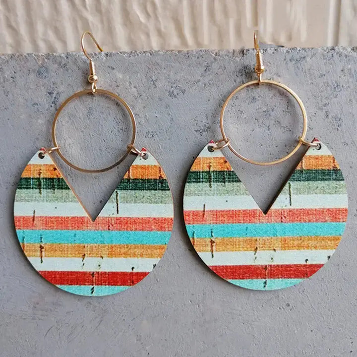 LOVCIA Ms.Pac-Man Shape Wooden Dangle Earrings