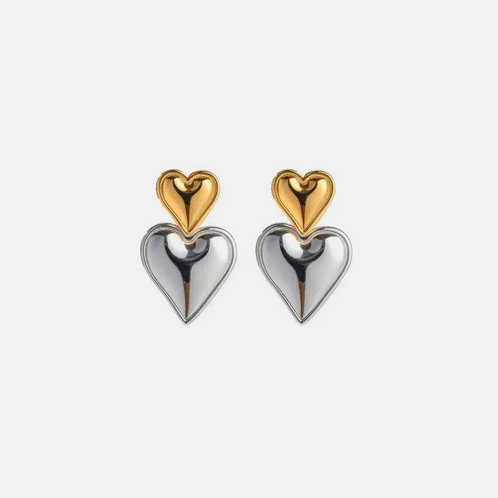 LOVCIA Stainless Steel Double Heart Earrings