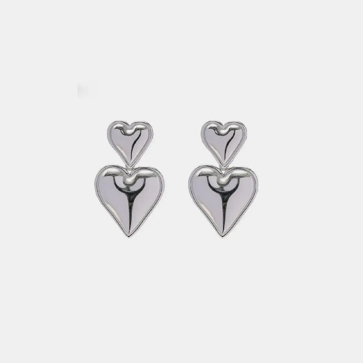 LOVCIA Stainless Steel Double Heart Earrings