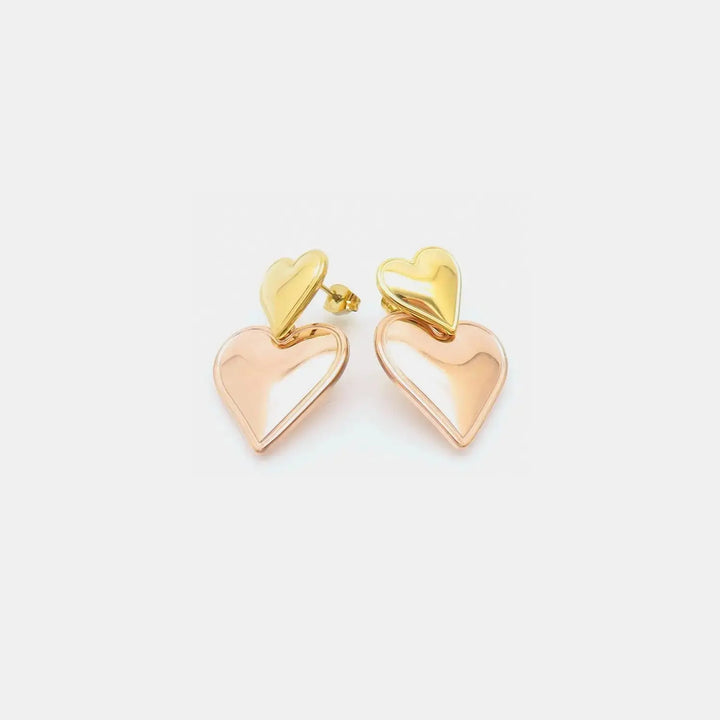 LOVCIA Stainless Steel Double Heart Earrings