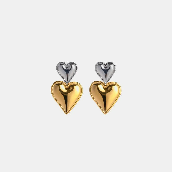 LOVCIA Stainless Steel Double Heart Earrings