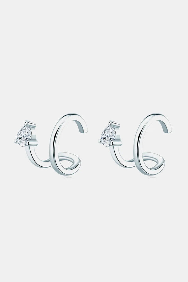 Moissanite 925 Sterling Silver Cuff Earrings LOVCIA