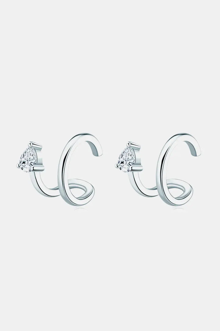 LOVCIA Moissanite 925 Sterling Silver Cuff Earrings