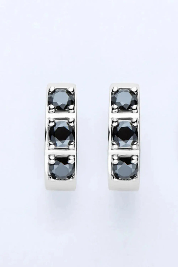 LOVCIA Inlaid Moissanite Huggie Earrings