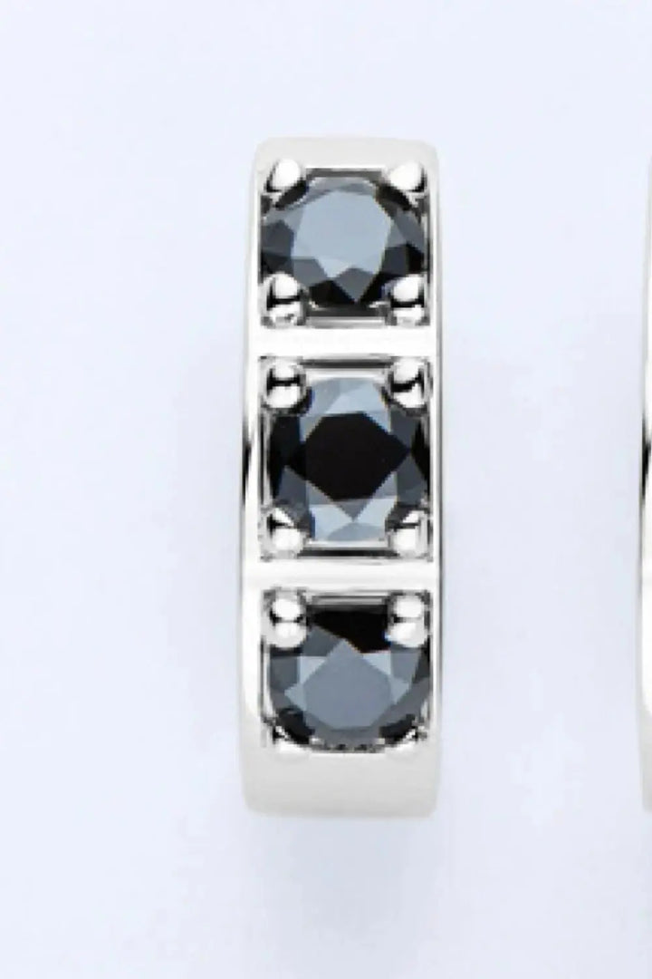 LOVCIA Inlaid Moissanite Huggie Earrings